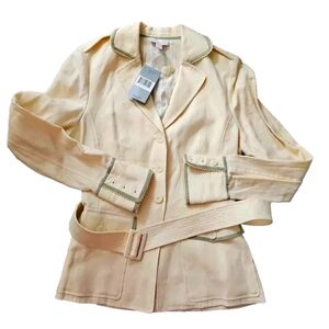NWT Austin Reed London Ivory linen blazer jacket sz 4